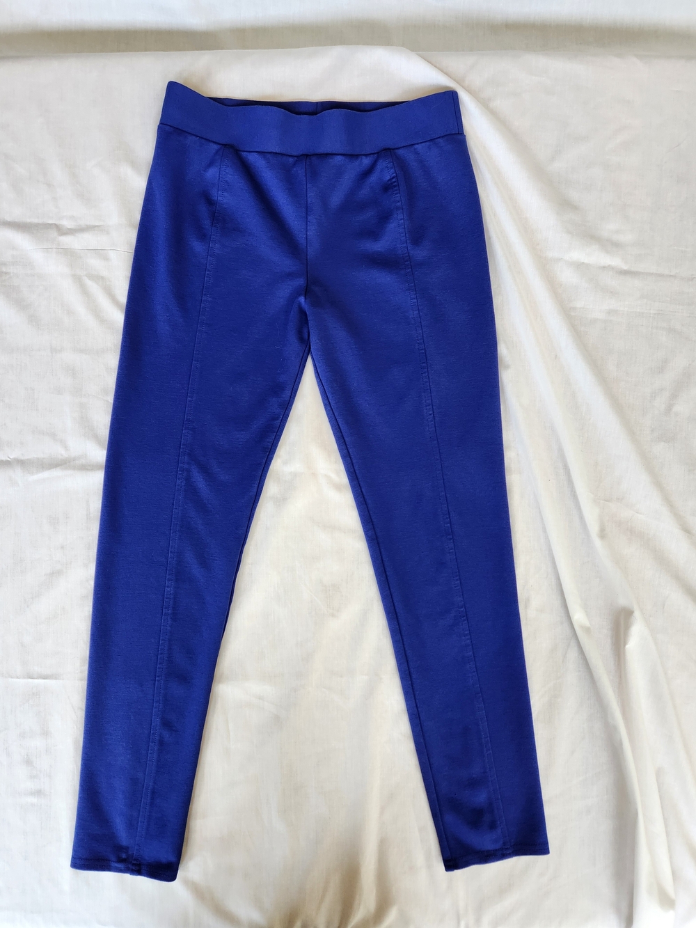 INC Royal Blue Pintuck Front Seam Pull-On Leggings